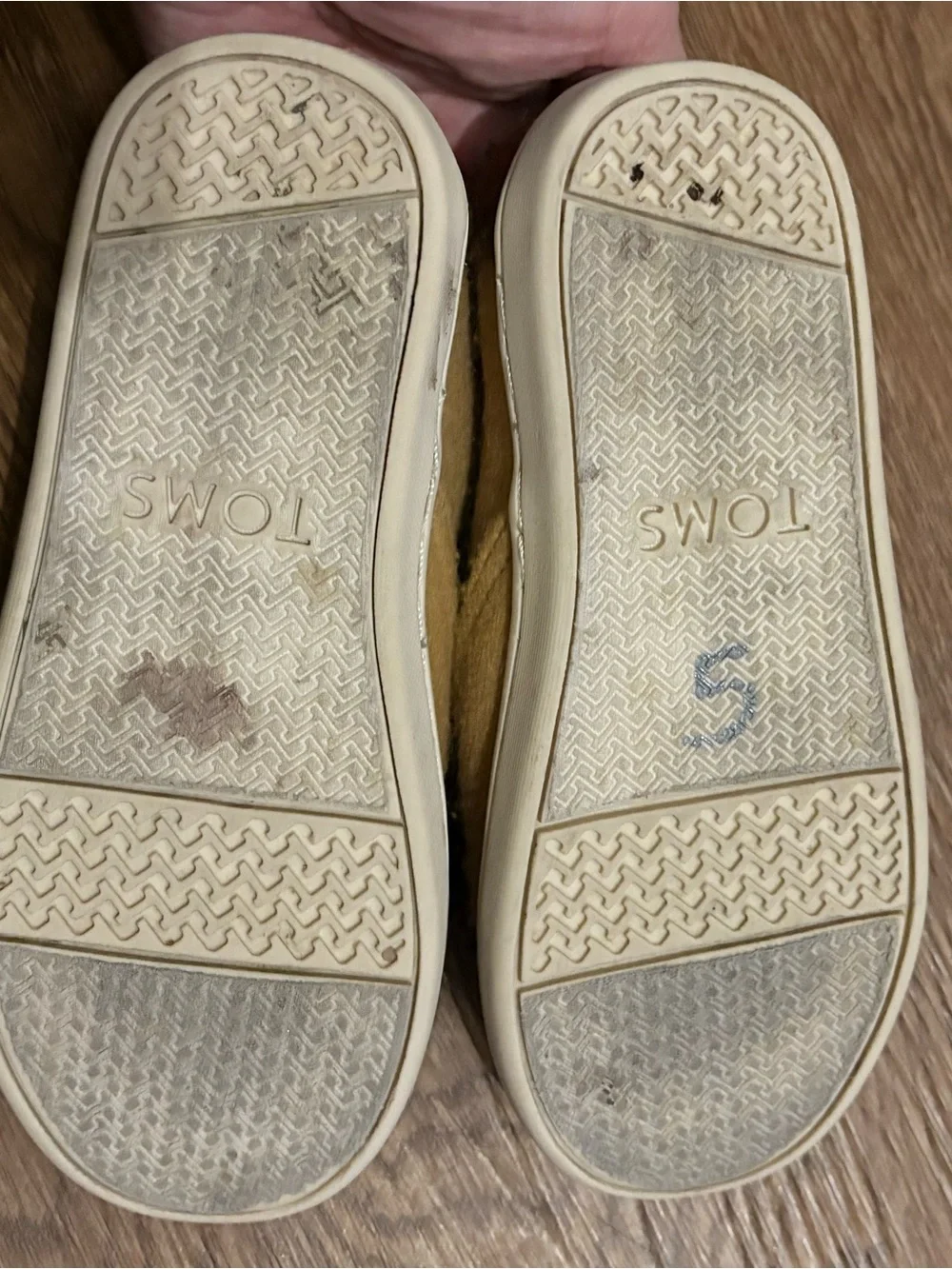TOMS x Pound Puppies Toddler Alpargata Twin Gore Slip-On Shoes Tan Brown